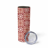 Ulaula Palaka Quilt Hawaii Skinny Tumbler Hawaiian Tropical Monstera Sea Turtle