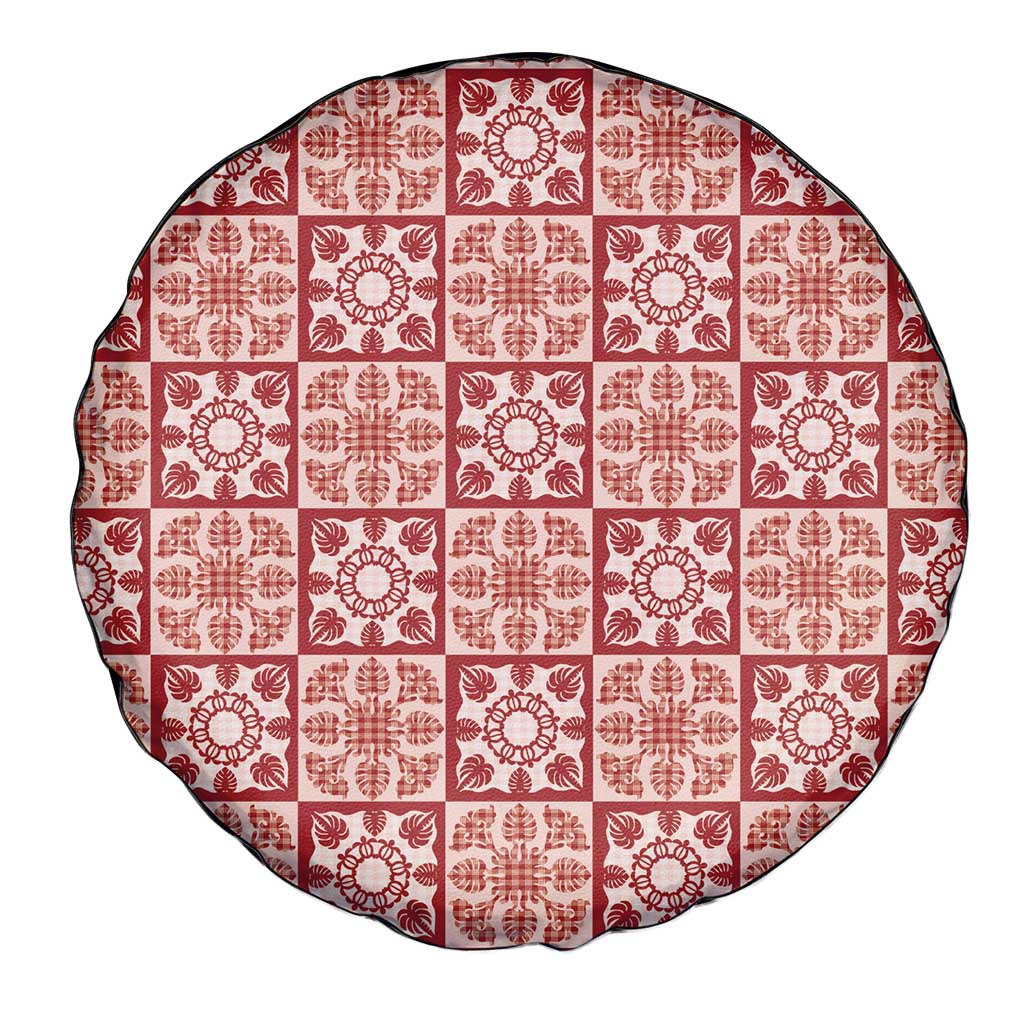 Ulaula Palaka Quilt Hawaii Spare Tire Cover Hawaiian Tropical Monstera Sea Turtle