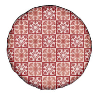 Ulaula Palaka Quilt Hawaii Spare Tire Cover Hawaiian Tropical Monstera Sea Turtle