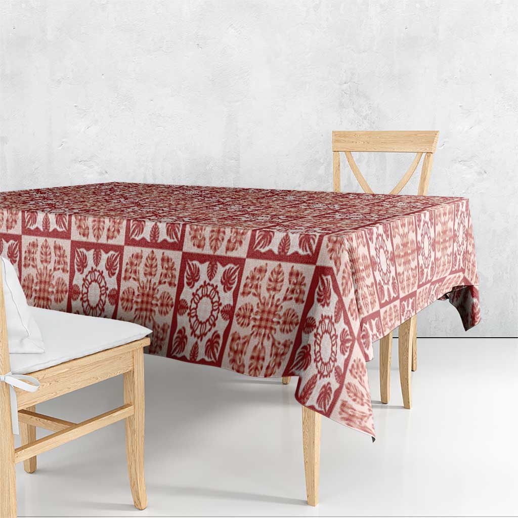 Ulaula Palaka Quilt Hawaii Tablecloth Hawaiian Tropical Monstera Sea Turtle
