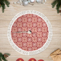 Ulaula Palaka Quilt Hawaii Tree Skirt Hawaiian Tropical Monstera Sea Turtle