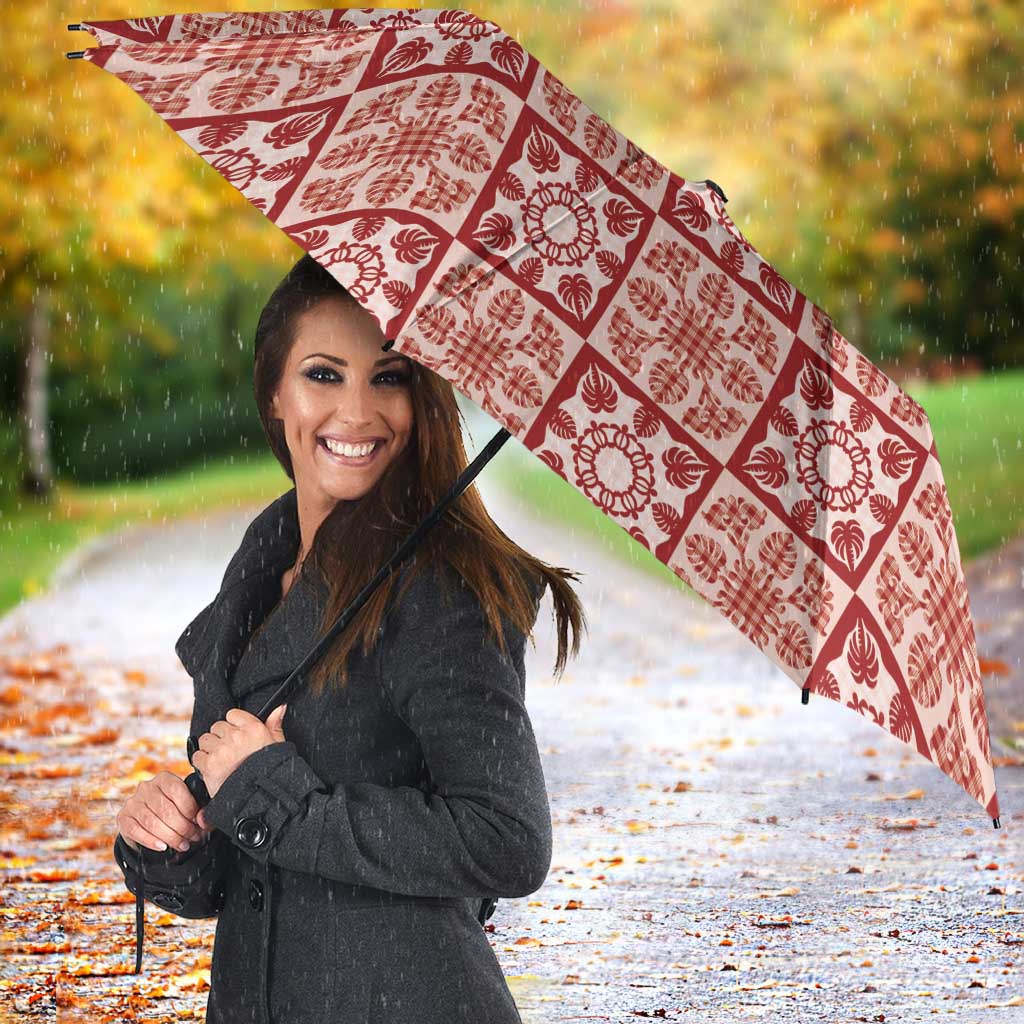 Ulaula Palaka Quilt Hawaii Umbrella Hawaiian Tropical Monstera Sea Turtle