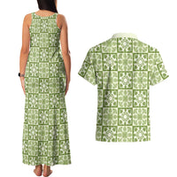 Omaomao Palaka Quilt Hawaii Couples Matching Tank Maxi Dress and Hawaiian Shirt Hawaiian Tropical Monstera Sea Turtle LT14 - Polynesian Pride