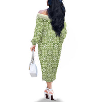 Omaomao Palaka Quilt Hawaii Family Matching Off The Shoulder Long Sleeve Dress and Hawaiian Shirt Hawaiian Tropical Monstera Sea Turtle LT14 - Polynesian Pride