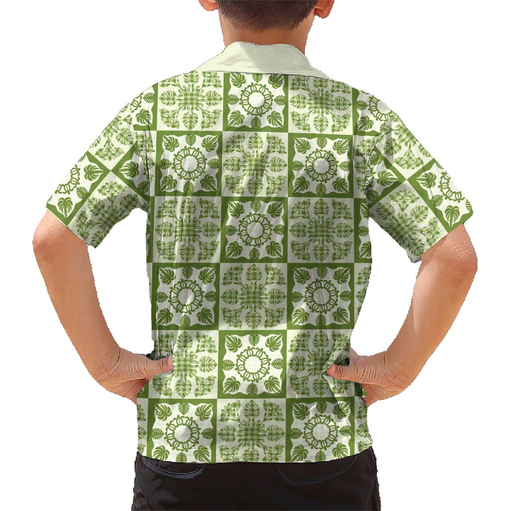 Omaomao Palaka Quilt Hawaii Family Matching Summer Maxi Dress and Hawaiian Shirt Hawaiian Tropical Monstera Sea Turtle LT14 - Polynesian Pride