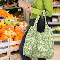 Omaomao Palaka Quilt Hawaii Grocery Bag Hawaiian Tropical Monstera Sea Turtle