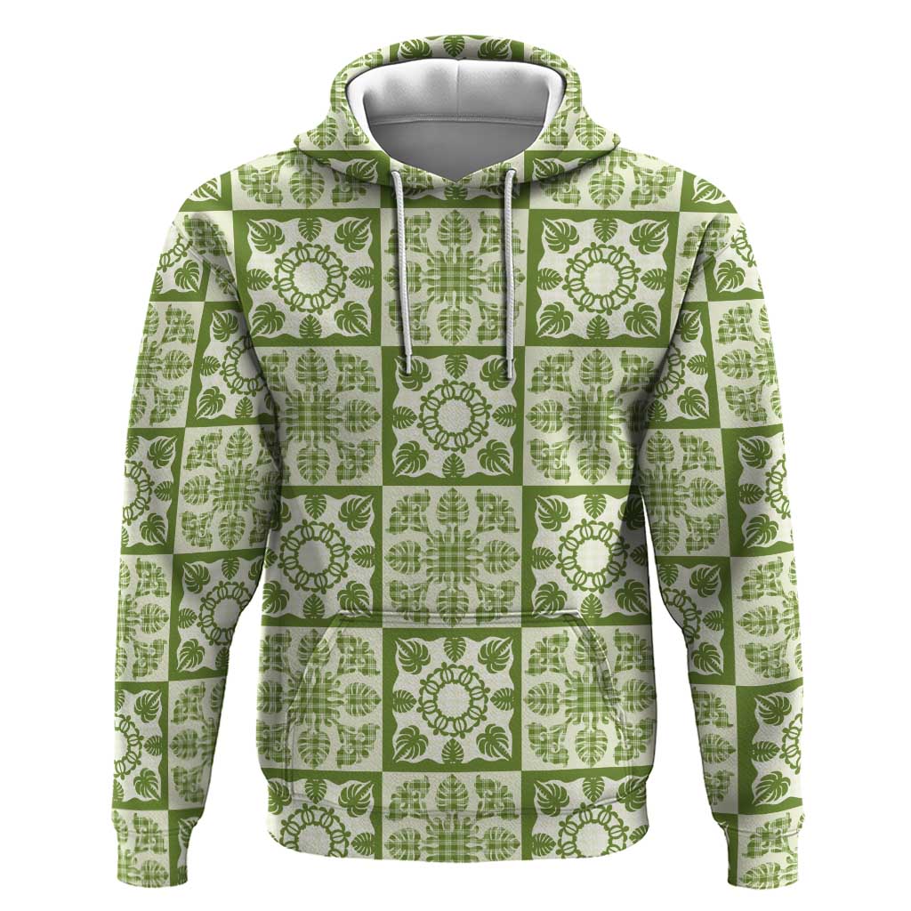 Omaomao Palaka Quilt Hawaii Hoodie Hawaiian Tropical Monstera Sea Turtle