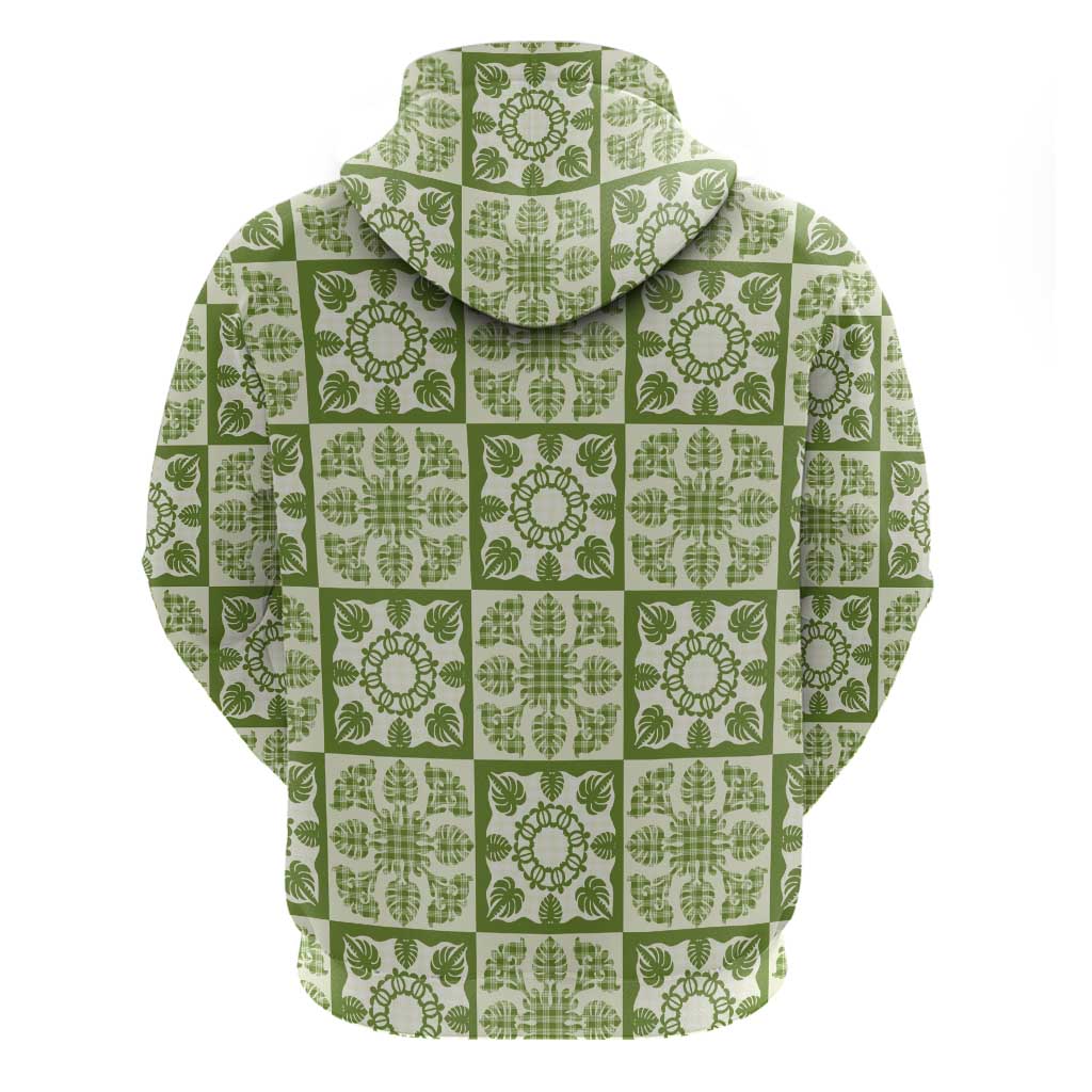 Omaomao Palaka Quilt Hawaii Hoodie Hawaiian Tropical Monstera Sea Turtle