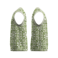 Omaomao Palaka Quilt Hawaii Christmas Knitted V-Neck Vest Hawaiian Tropical Monstera Sea Turtle