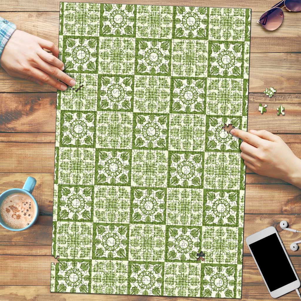 Omaomao Palaka Quilt Hawaii Puzzle Hawaiian Tropical Monstera Sea Turtle