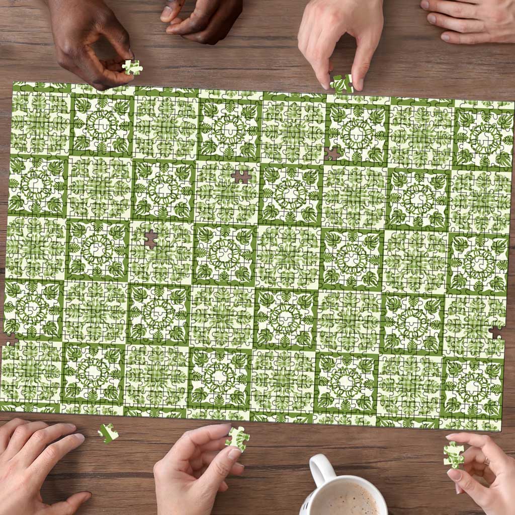 Omaomao Palaka Quilt Hawaii Puzzle Hawaiian Tropical Monstera Sea Turtle