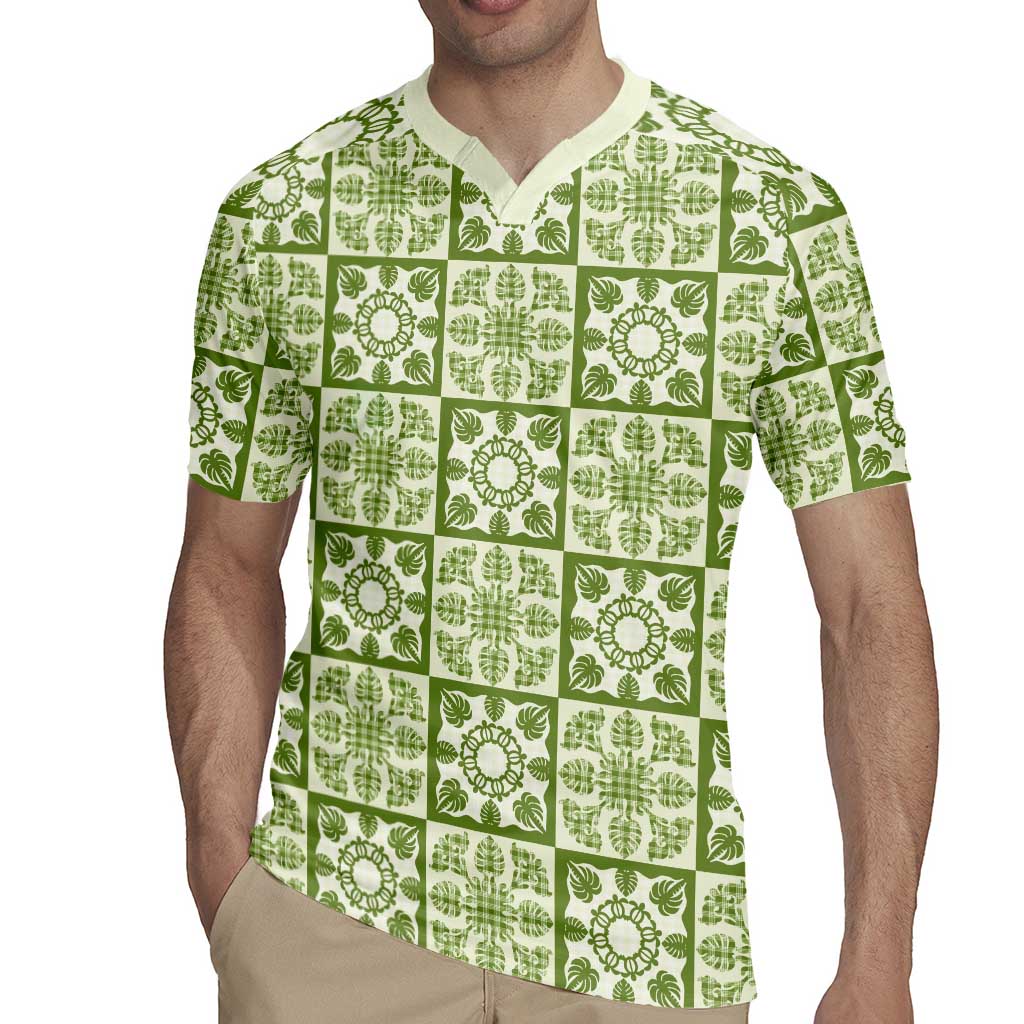 Omaomao Palaka Quilt Hawaii Rugby Jersey Hawaiian Tropical Monstera Sea Turtle