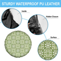 Omaomao Palaka Quilt Hawaii Spare Tire Cover Hawaiian Tropical Monstera Sea Turtle