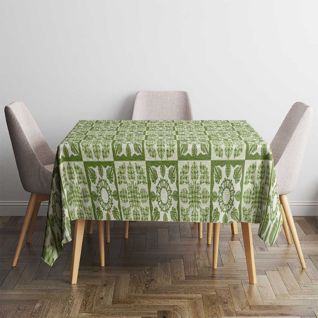 Omaomao Palaka Quilt Hawaii Tablecloth Hawaiian Tropical Monstera Sea Turtle