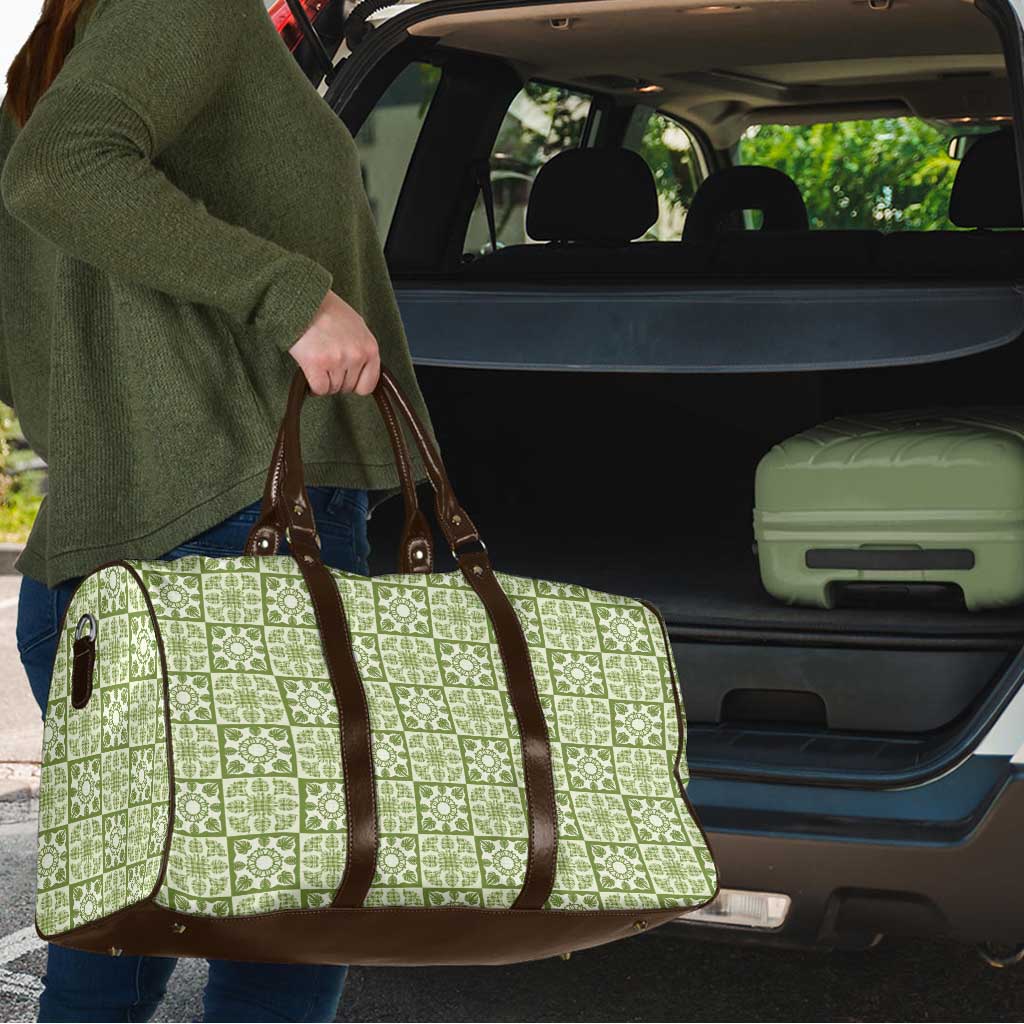 Omaomao Palaka Quilt Hawaii Travel Bag Hawaiian Tropical Monstera Sea Turtle
