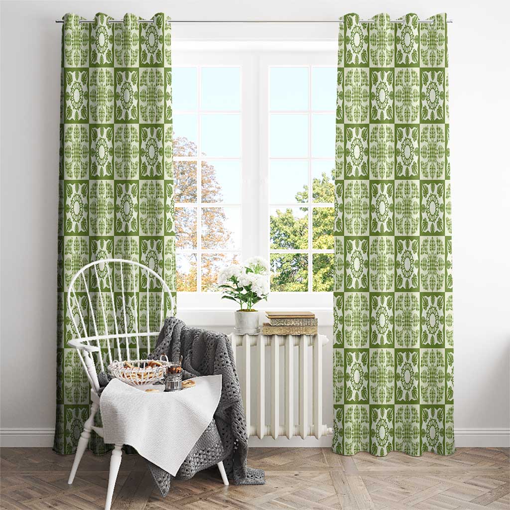 Omaomao Palaka Quilt Hawaii Window Curtain Hawaiian Tropical Monstera Sea Turtle