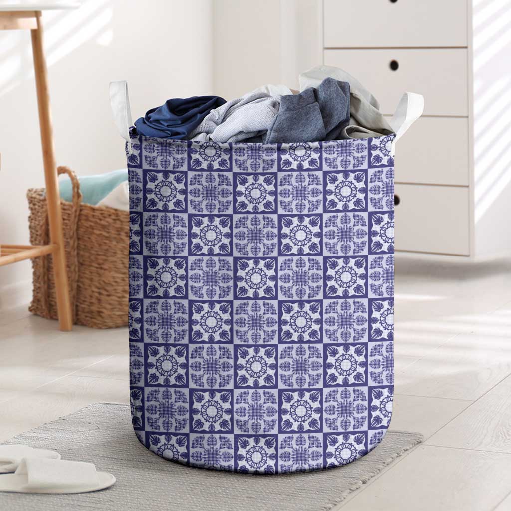 Polu Palaka Quilt Hawaii Laundry Basket Hawaiian Tropical Monstera Sea Turtle