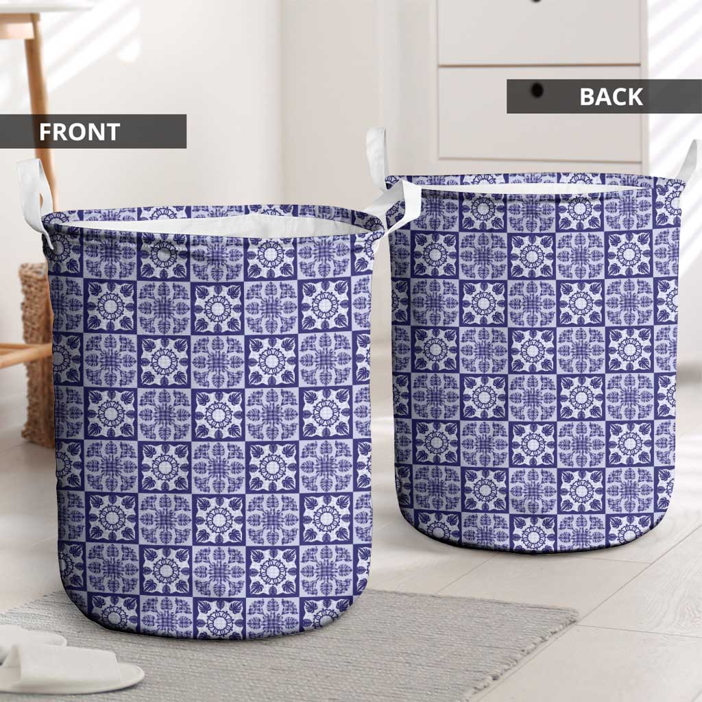 Polu Palaka Quilt Hawaii Laundry Basket Hawaiian Tropical Monstera Sea Turtle