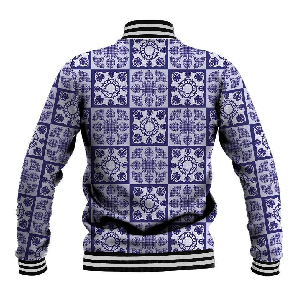 Polu Palaka Quilt Hawaii Baseball Jacket Hawaiian Tropical Monstera Sea Turtle