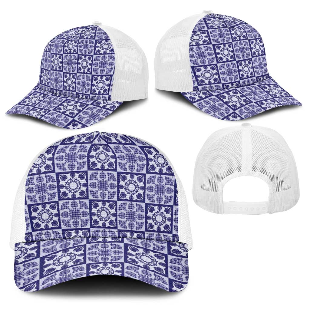Polu Palaka Quilt Hawaii Baseball Net Cap Hawaiian Tropical Monstera Sea Turtle