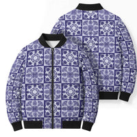 Polu Palaka Quilt Hawaii Bomber Puffer Jacket Hawaiian Tropical Monstera Sea Turtle