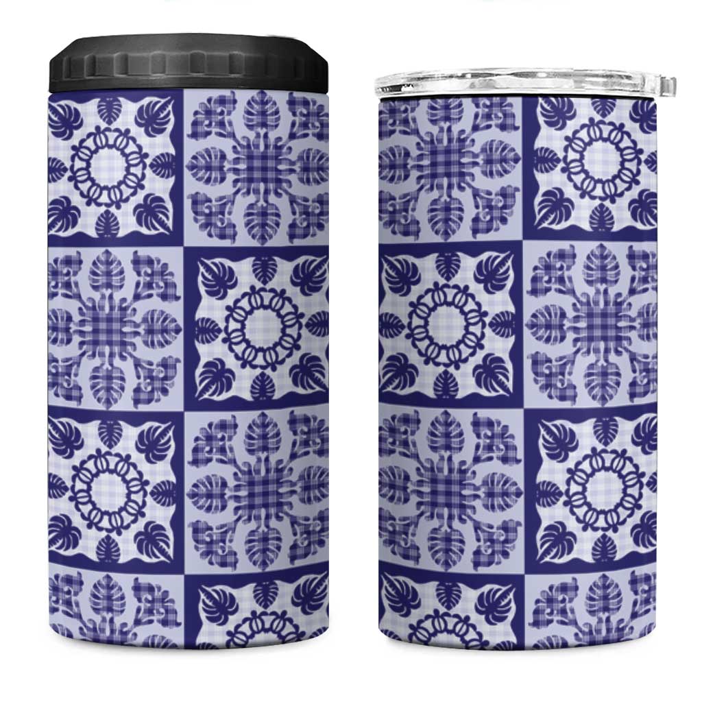 Polu Palaka Quilt Hawaii 4 in 1 Can Cooler Tumbler Hawaiian Tropical Monstera Sea Turtle