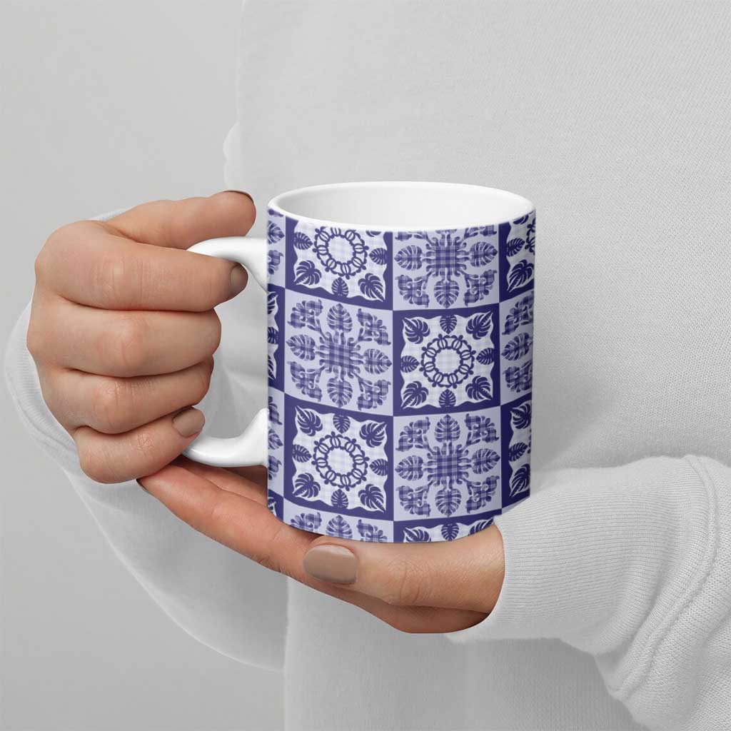 Polu Palaka Quilt Hawaii Ceramic Mug Hawaiian Tropical Monstera Sea Turtle