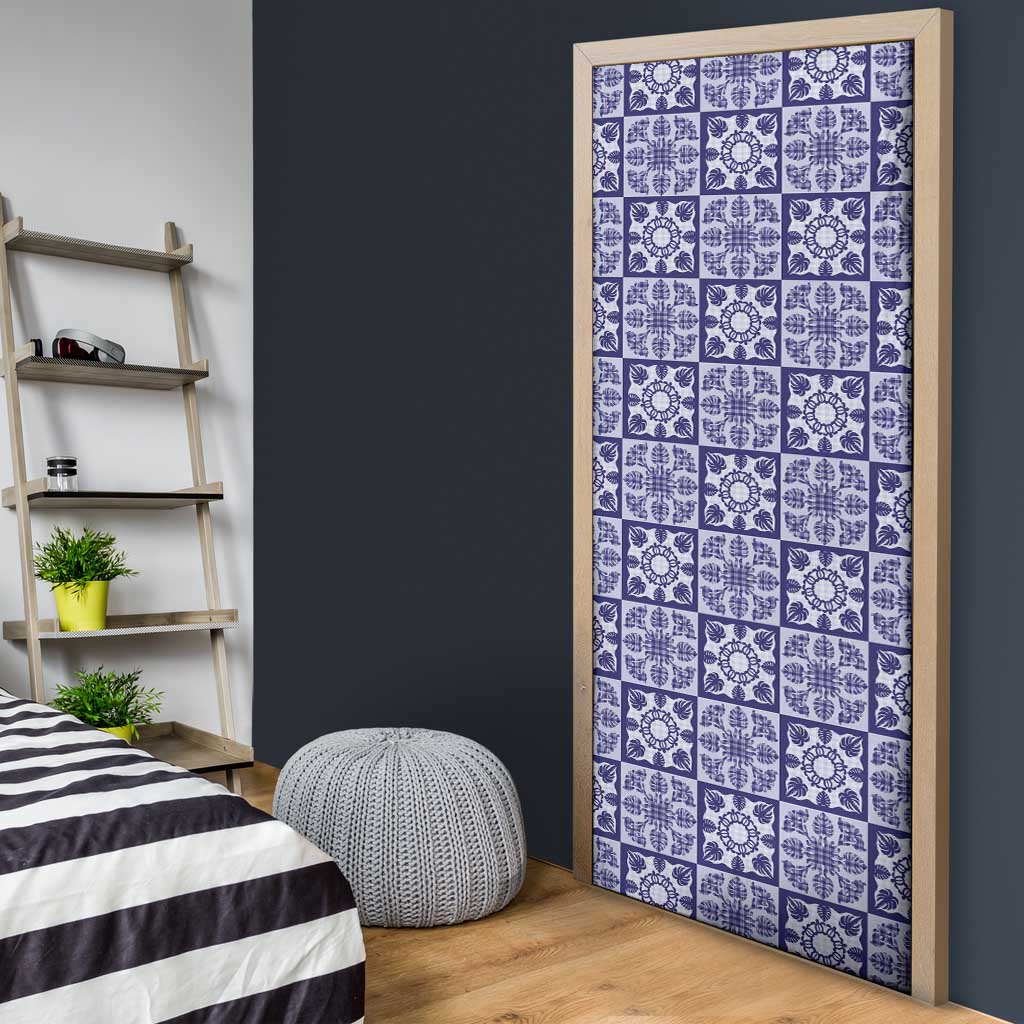 Polu Palaka Quilt Hawaii Door Cover Hawaiian Tropical Monstera Sea Turtle