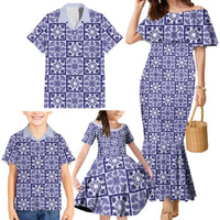 Polu Palaka Quilt Hawaii Family Matching Mermaid Dress and Hawaiian Shirt Hawaiian Tropical Monstera Sea Turtle LT14 - Polynesian Pride