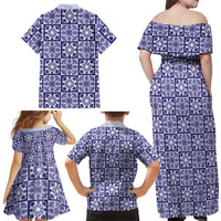 Polu Palaka Quilt Hawaii Family Matching Off Shoulder Maxi Dress and Hawaiian Shirt Hawaiian Tropical Monstera Sea Turtle LT14 - Polynesian Pride