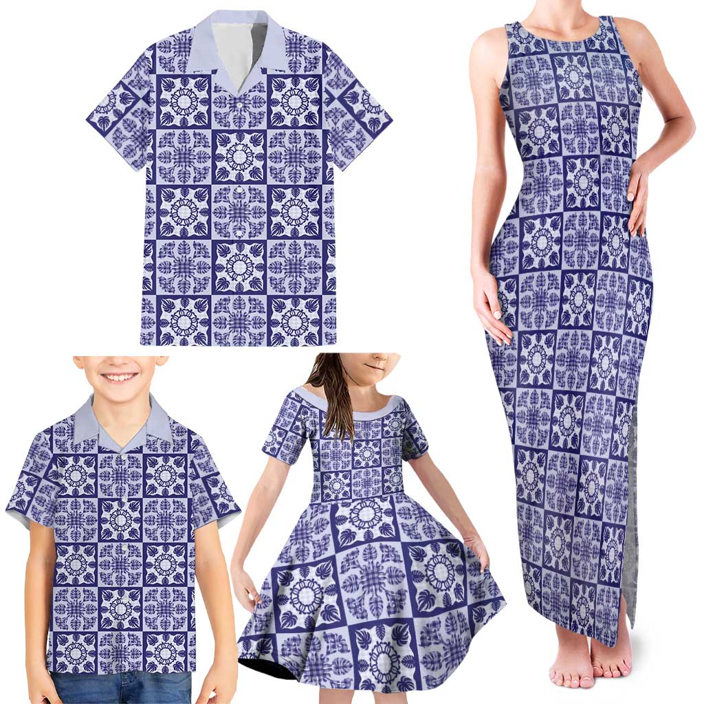 Polu Palaka Quilt Hawaii Family Matching Tank Maxi Dress and Hawaiian Shirt Hawaiian Tropical Monstera Sea Turtle LT14 - Polynesian Pride