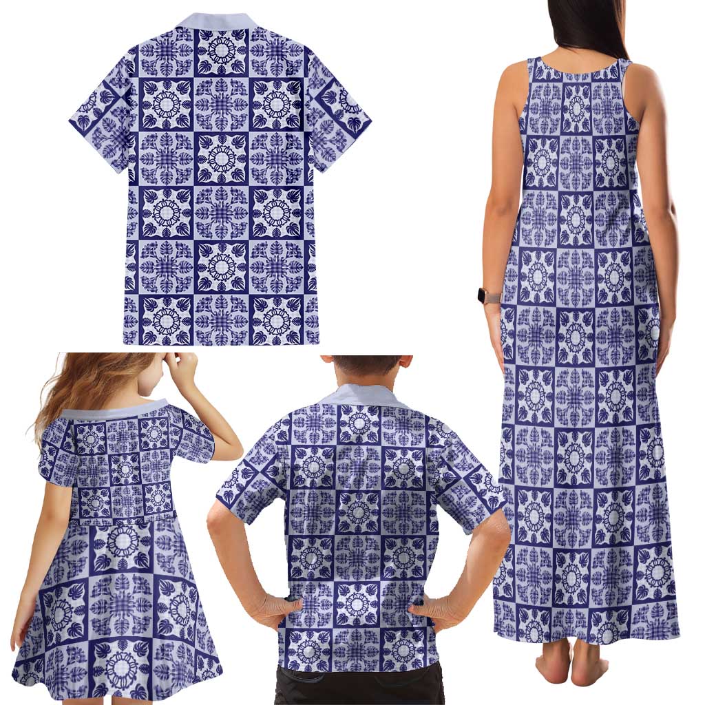 Polu Palaka Quilt Hawaii Family Matching Tank Maxi Dress and Hawaiian Shirt Hawaiian Tropical Monstera Sea Turtle LT14 - Polynesian Pride