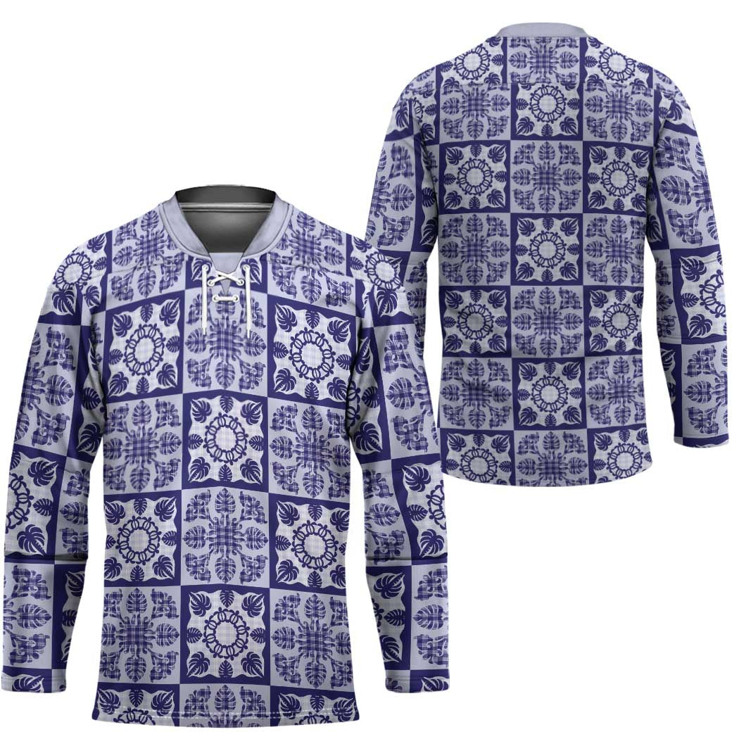 Polu Palaka Quilt Hawaii Hockey Jersey Hawaiian Tropical Monstera Sea Turtle