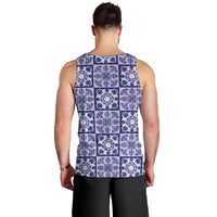 Polu Palaka Quilt Hawaii Men Tank Top Hawaiian Tropical Monstera Sea Turtle