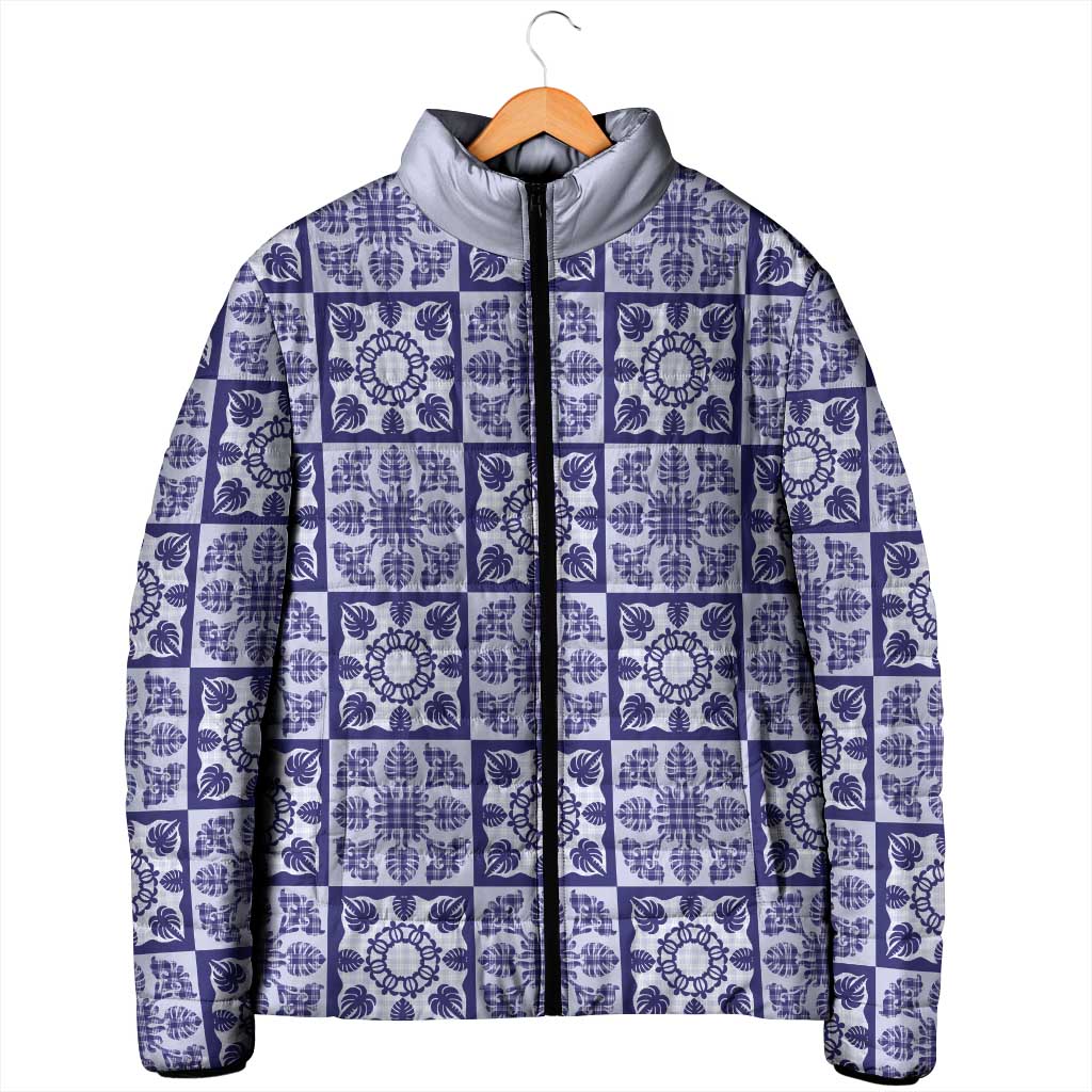 Polu Palaka Quilt Hawaii Padded Jacket Hawaiian Tropical Monstera Sea Turtle