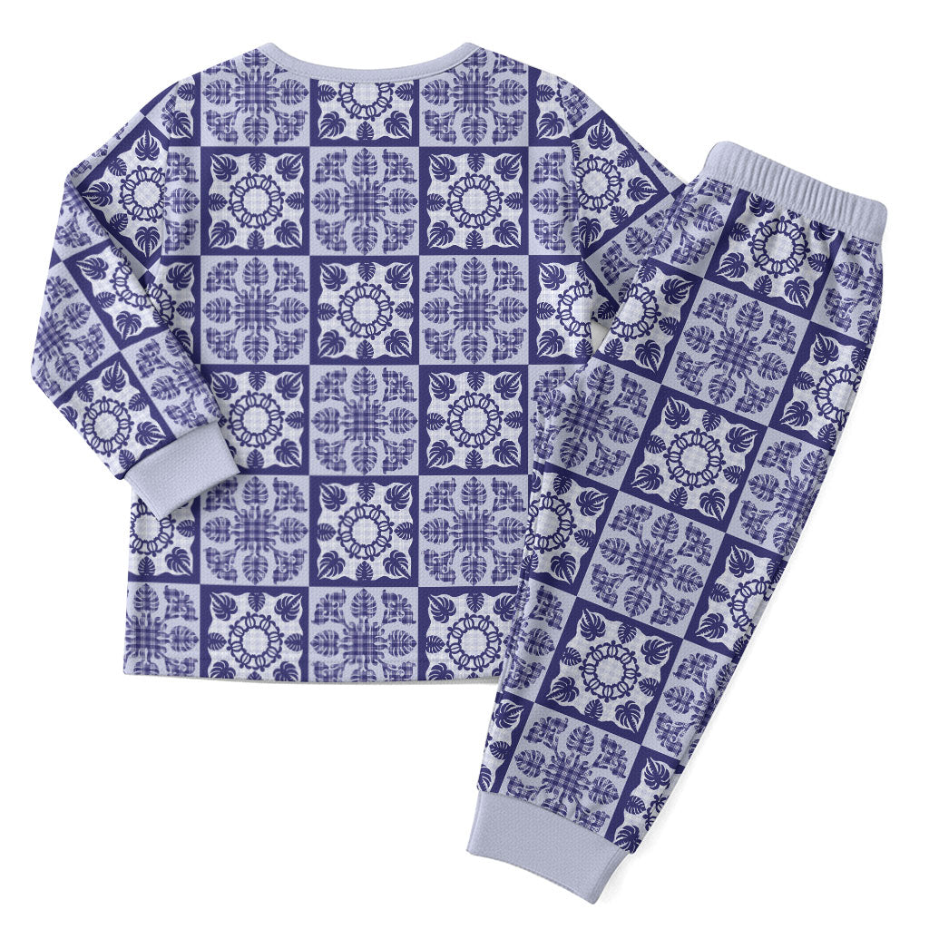 Polu Palaka Quilt Hawaii Christmas Pajama Set Hawaiian Tropical Monstera Sea Turtle