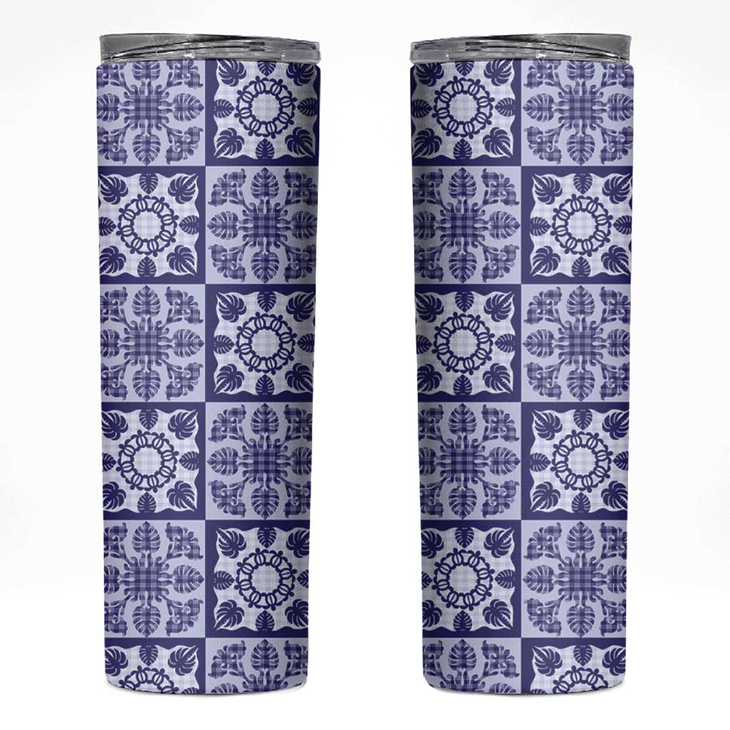 Polu Palaka Quilt Hawaii Skinny Tumbler Hawaiian Tropical Monstera Sea Turtle