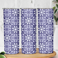 Polu Palaka Quilt Hawaii Skinny Tumbler Hawaiian Tropical Monstera Sea Turtle