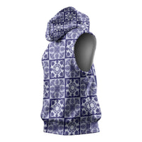 Polu Palaka Quilt Hawaii Sleeveless Hoodie Hawaiian Tropical Monstera Sea Turtle