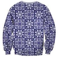 Polu Palaka Quilt Hawaii Sweatshirt Hawaiian Tropical Monstera Sea Turtle