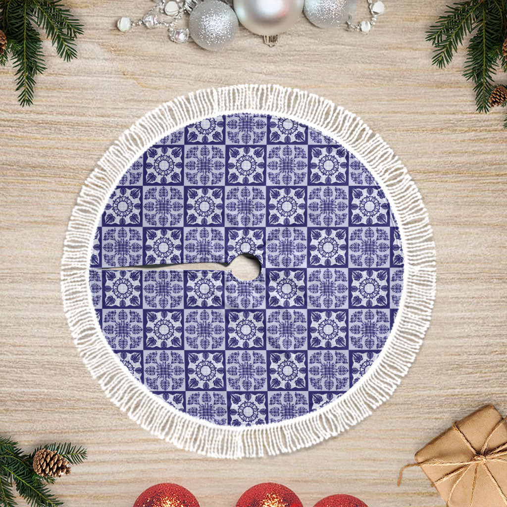 Polu Palaka Quilt Hawaii Tree Skirt Hawaiian Tropical Monstera Sea Turtle