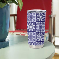 Polu Palaka Quilt Hawaii Tumbler Cup Hawaiian Tropical Monstera Sea Turtle