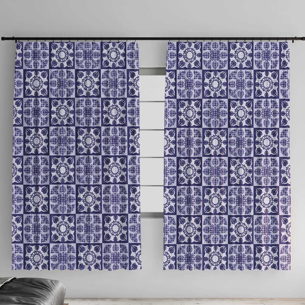 Polu Palaka Quilt Hawaii Window Curtain Hawaiian Tropical Monstera Sea Turtle