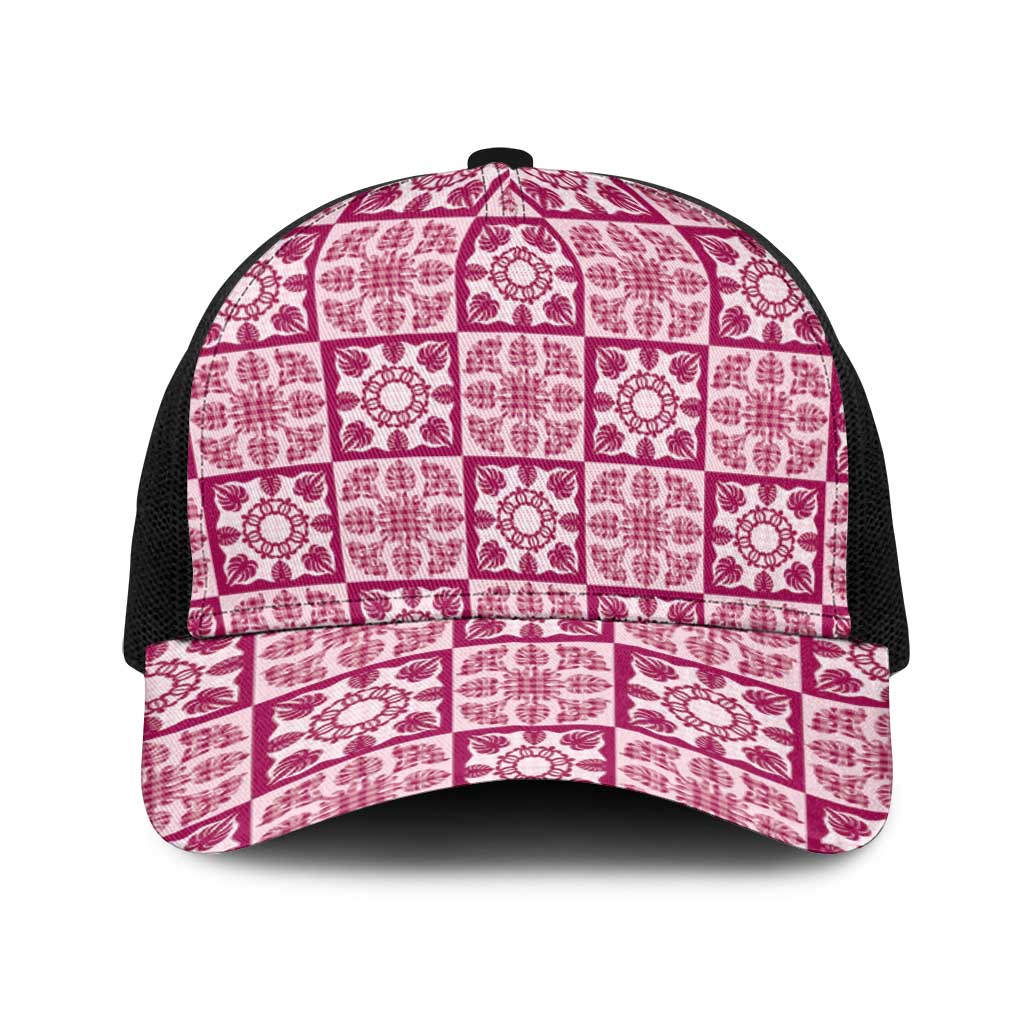 Akala Palaka Quilt Hawaii Baseball Net Cap Hawaiian Tropical Monstera Sea Turtle