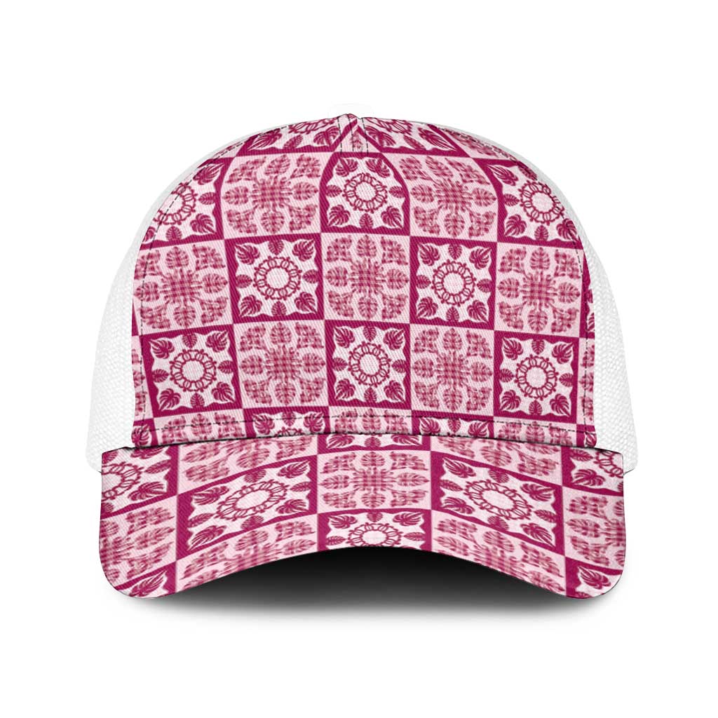 Akala Palaka Quilt Hawaii Baseball Net Cap Hawaiian Tropical Monstera Sea Turtle