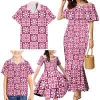 Akala Palaka Quilt Hawaii Family Matching Mermaid Dress and Hawaiian Shirt Hawaiian Tropical Monstera Sea Turtle LT14 - Polynesian Pride
