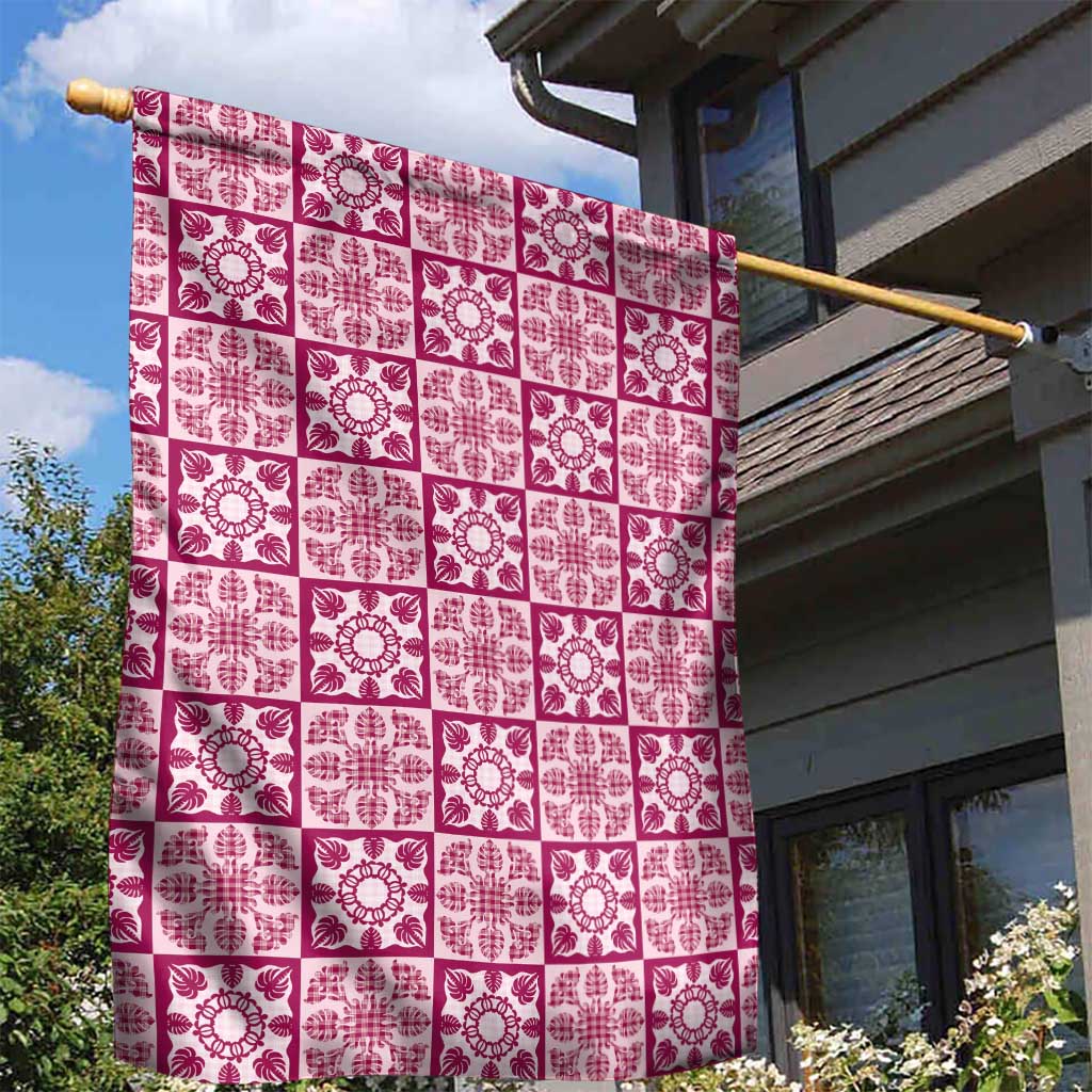 Akala Palaka Quilt Hawaii Garden Flag Hawaiian Tropical Monstera Sea Turtle
