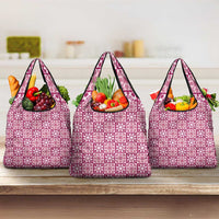 Akala Palaka Quilt Hawaii Grocery Bag Hawaiian Tropical Monstera Sea Turtle