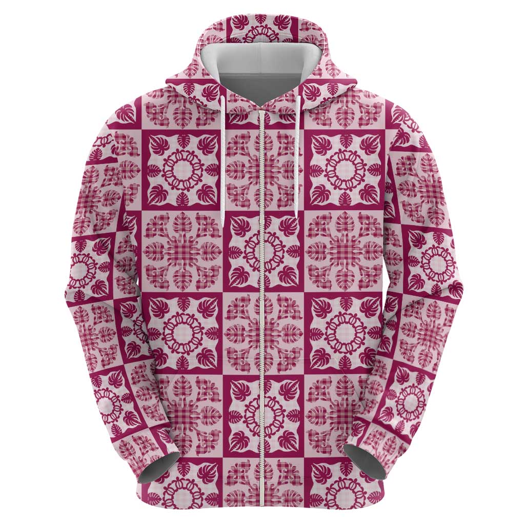 Akala Palaka Quilt Hawaii Hoodie Hawaiian Tropical Monstera Sea Turtle