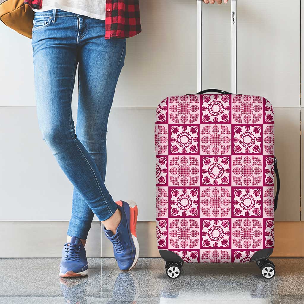 Akala Palaka Quilt Hawaii Luggage Cover Hawaiian Tropical Monstera Sea Turtle